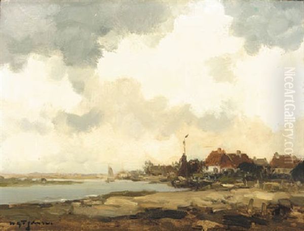 A View Of A Village By The River - view 1