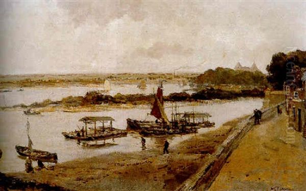 Shipping On The Waal Near Woudrichem, With Loevestein Castle Beyond - view 1