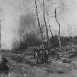 Holzabfuhr Im Winterlichen Wald