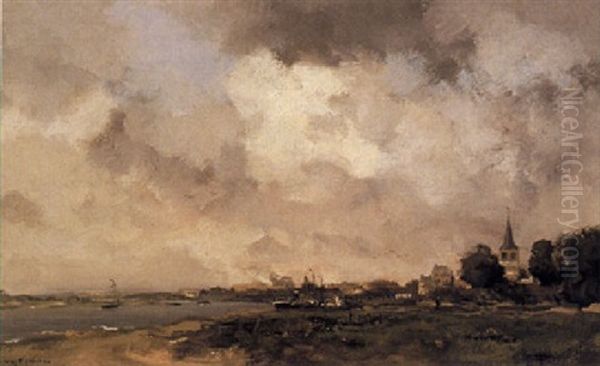A View Of A Village By A River - view 1