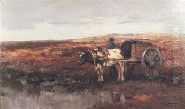 Figure With Horse And Cart Gathering Peat - view 1