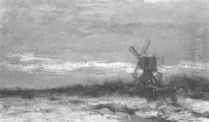 Winter: A Dutch Mill by Willem George Frederik Jansen