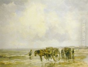 Seaweed Gatherers On The Dutch Coast by Willem George Frederik Jansen
