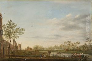 Flusslandschaft Mit Figurenstaffage by Johannes I Janson