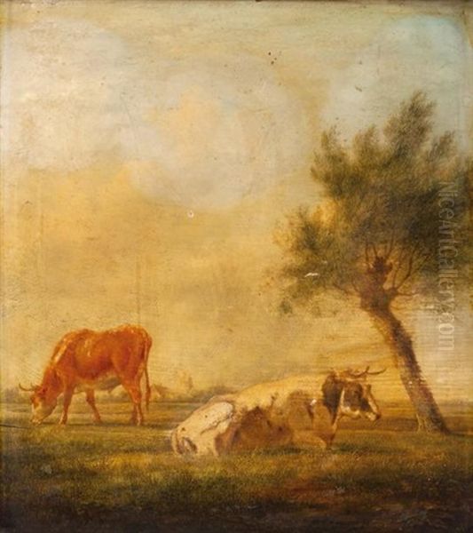Deux Vaches Dans Un Pre - view 1