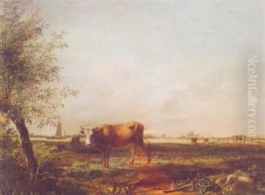 Cattle And Sheep In An Extensive River Landscape Cattle And Sheep In An Extensive River Landscape