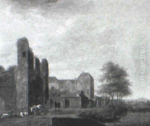 Landscape With Cattle And Figures Near Ruins - view 1