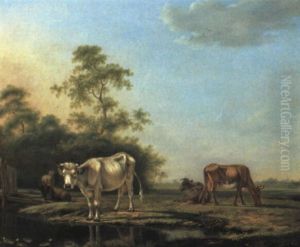 Hollandische Weidelandschaft Mit Kuhen by Pieter Janson