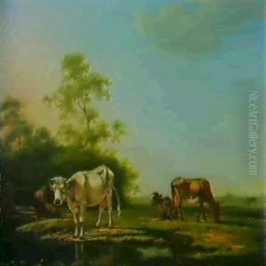 Kuhe Auf Der Weide. by Pieter Janson