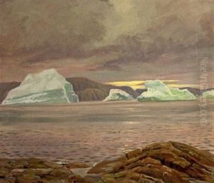 Icebergs By Upernavik, View From Greenland by Luplau Janssen