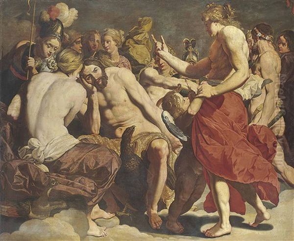Jupiter Rebuked By Venus On Mount Olympus - view 1