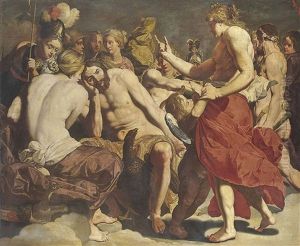 Jupiter Rebuked By Venus On Mount Olympus
