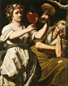 A Vidamsag Es A Buskomorsag Allegoriaja by Abraham Janssens