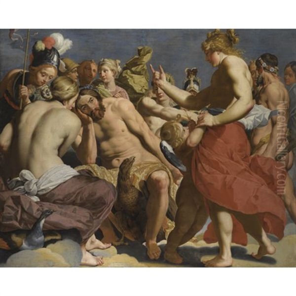 Jupiter Rebuked By Venus On Mount Olympus - view 1