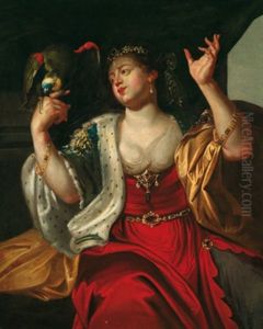 17 Jahrhunderts Dame Mit Einem Papagei, Allegorie Des Gefuhls by Abraham Janssens