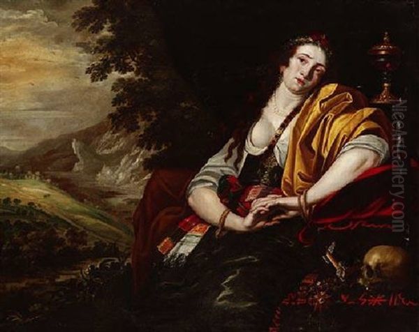 Maria Magdalena Als Kurtisane In Weiter Bergiger Landschaft - view 1