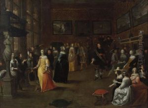 Elegante Compagnie Dansant Dans Un Interieur by Hieronymous (Den Danser) Janssens