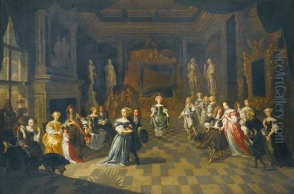 Figures Dancing In An Elegant Interior - view 1