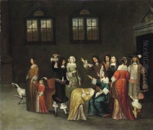 Elegante Gesellschaft Beim Gesellschaftsspiel La Maine Chaude