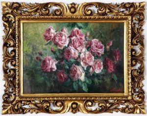 Natura Morta Di Fiori. by Licinio Barzanti