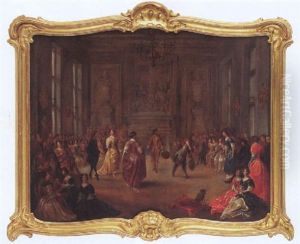 Vornehme Gesellschaft In Ballsaal by Hieronymous (Den Danser) Janssens