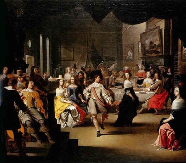 Scene De Bal Dans Un Interieur Hollandais - view 1