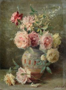Vaso Con Rose by Licinio Barzanti