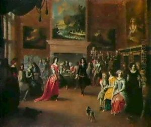Hofbal Med Elegante Dansende by Hieronymous (Den Danser) Janssens
