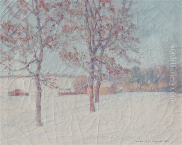 Winter Landscape With Farmhouses - view 1
