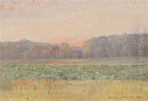 Sunset Over The Fields by Alfred Jansson