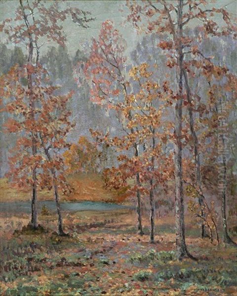 Autumn Landscape By A Lake - view 1