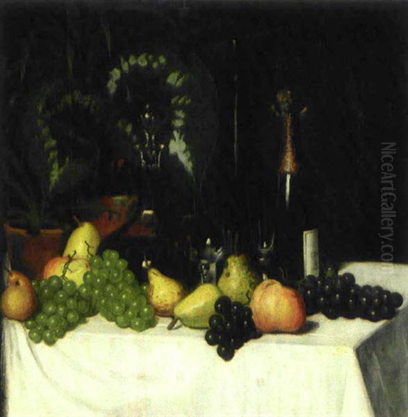 Stilleben Med Frukt Och Flaskor - view 1
