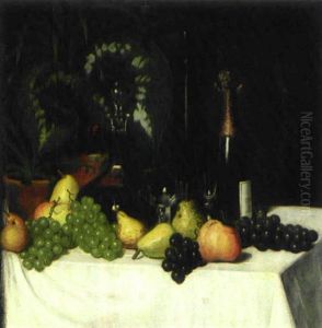 Stilleben Med Frukt Och Flaskor by Eugene Jansson