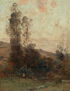 Landschaft Mit Figurenstaffage by Louis-Aime Japy