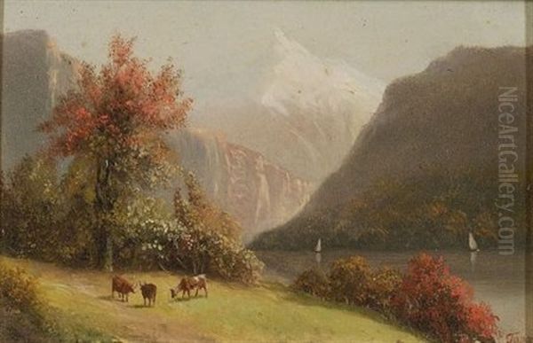 Mountain Landscape With Cattle (+ Another, Similar; 2 Works) - view 1