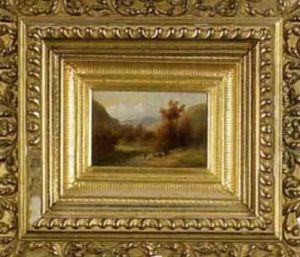 Mountain Landscape With Cattle At A Stream by Louis-Aime Japy
