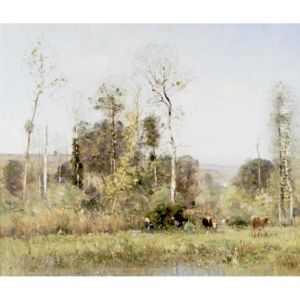 Cattle Grazing By A Pond Cattle Grazing By A Pond