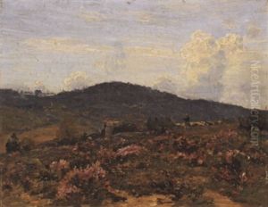 Heidelandschaft Mit Schafherde by Louis-Aime Japy