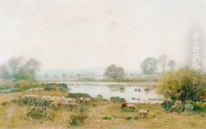 Landschaft Mit Schafherde Landschaft Mit Schafherde