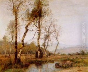 Franskt Landskap Med Herde Och Farhjord by Louis-Aime Japy