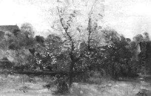 Gartenpartie Mit Bluhendem Baum by Louis-Aime Japy