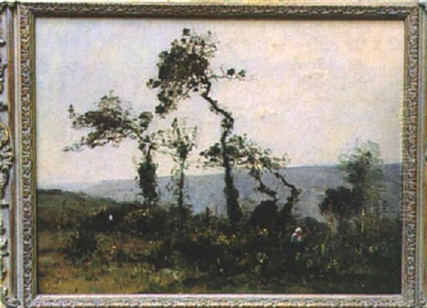 Paysanne Dans Un Paysage - view 1