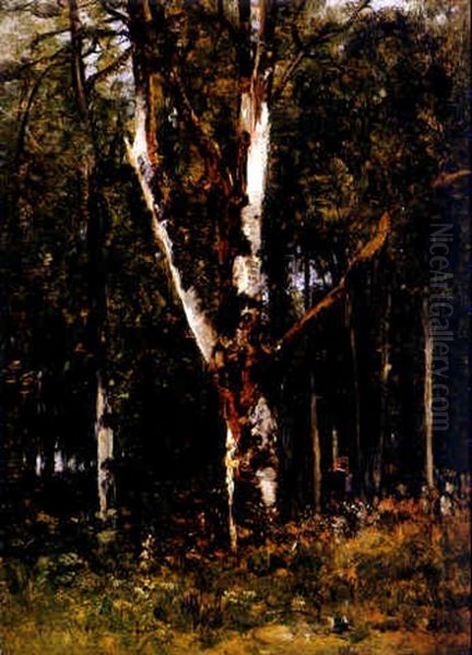 Prachtvolle Waldlandschaft Mit Figurenstaffage - view 1