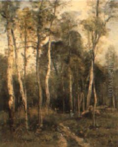Figures In A Forest Clearing by Louis-Aime Japy