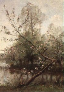 Trees In Blossom In Spring by Louis-Aime Japy