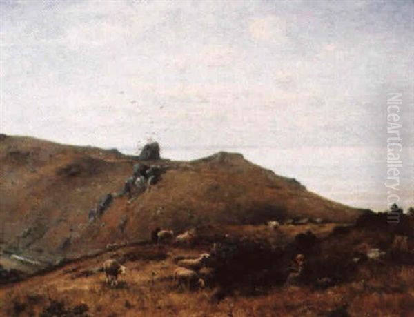 Jeune Bergere Et Son Troupeau - view 1