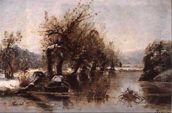 Bord De Riviere Sous La Neige - view 1