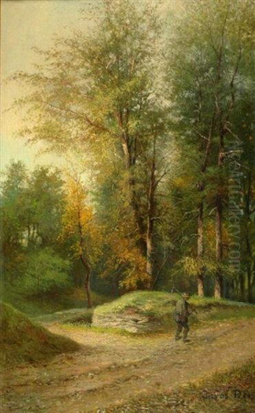 Forest Interior With An Old Man - view 1