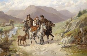 Reiter Am Heimweg by Jozef Jaroszynski