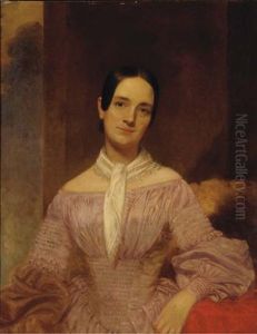 Portrait Of Isabel Morrison, Seated, Three-quarter Length, In Pink Silk Dress (+ Portrait Of Ellen Morrison; 2 Works)